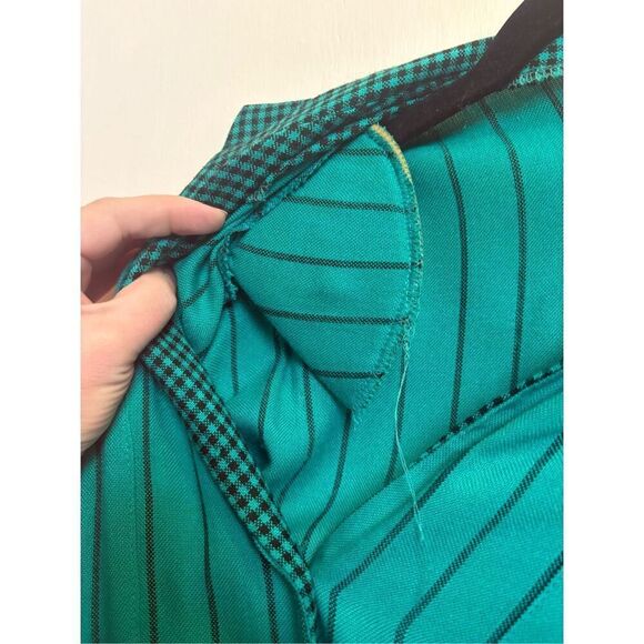 Vintage Ilse M 1980’s teal green button down midi dress size 6/8 - Picture 13 of 16